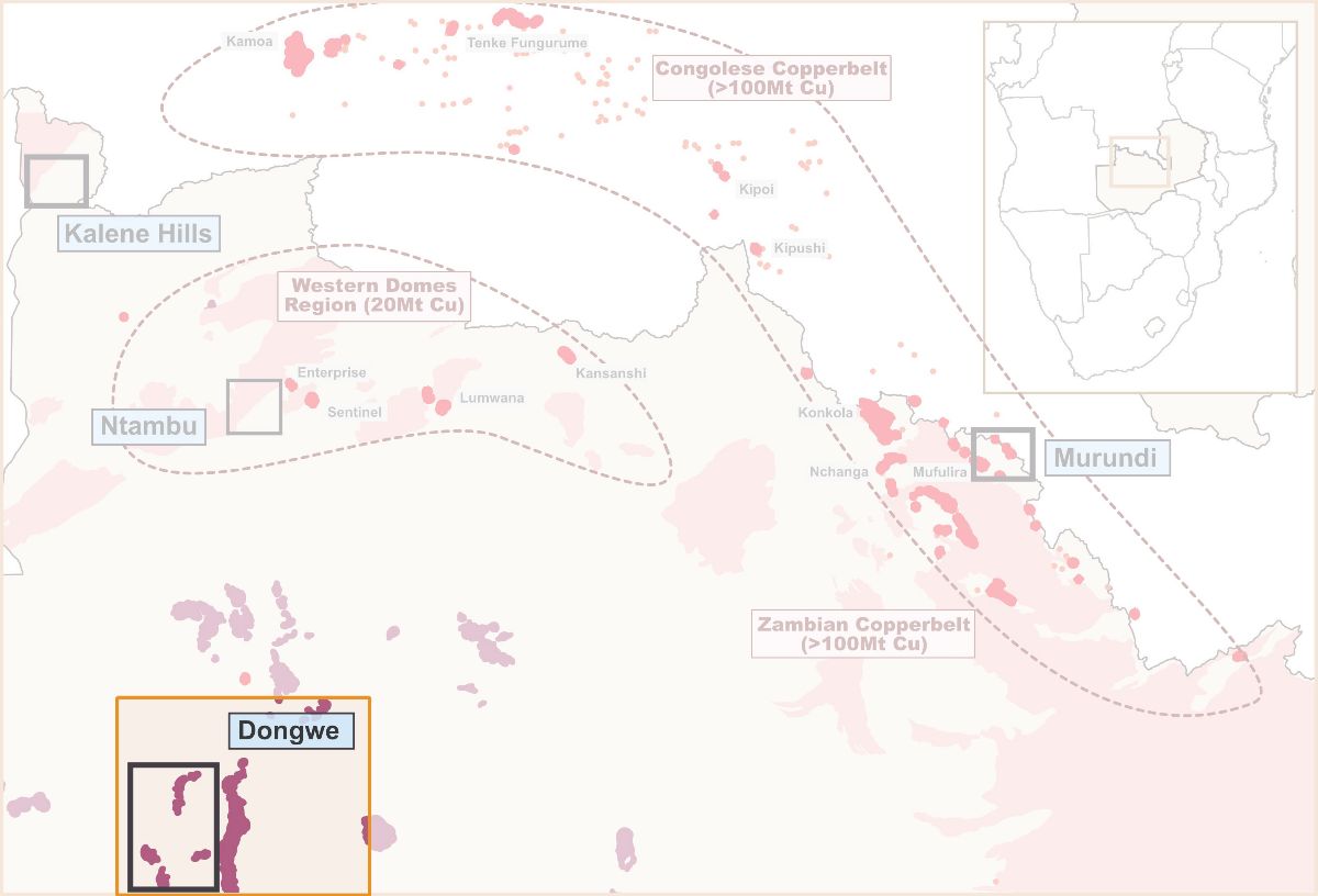 Location of Zamare Minerals Dongwe licence