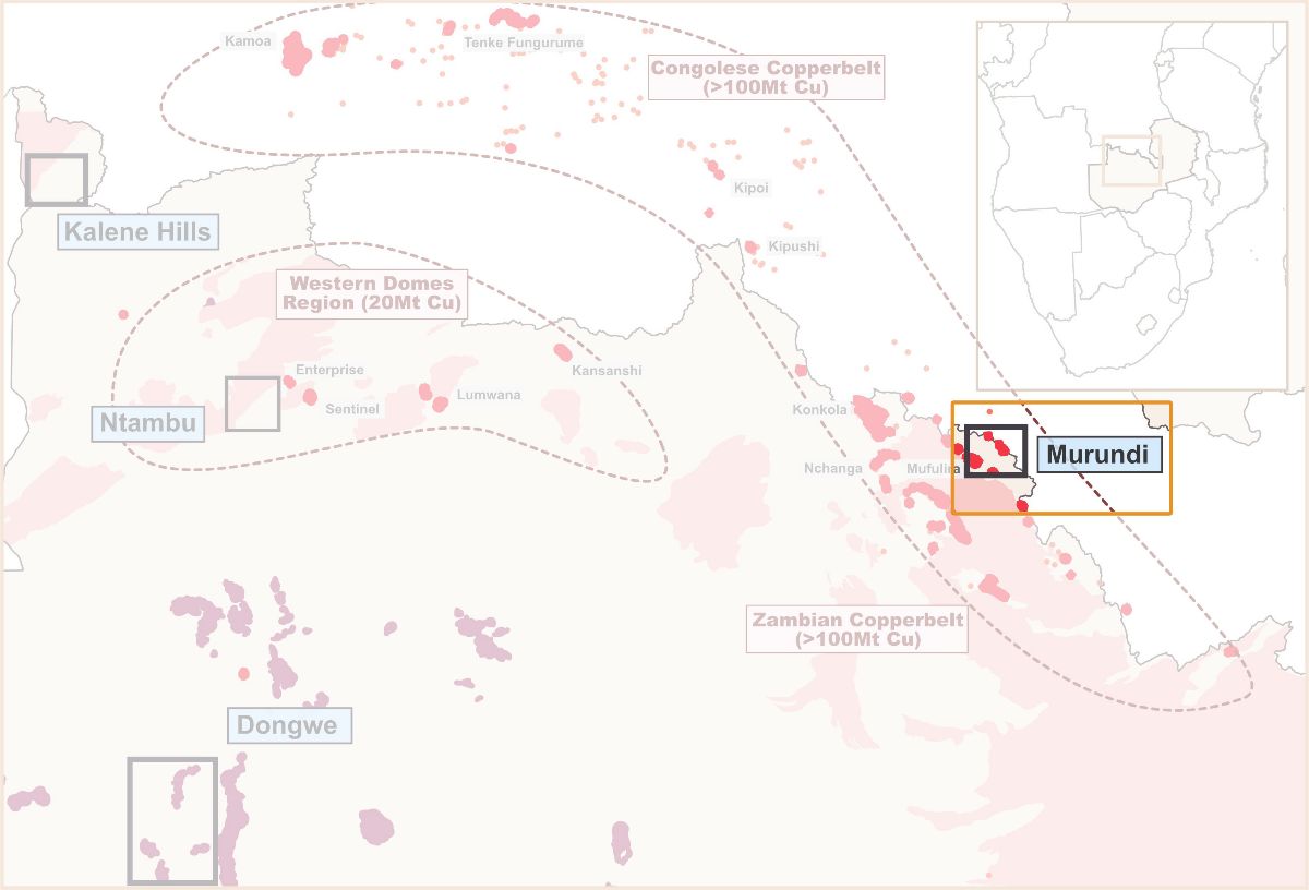 Location of Zamare Minerals Murundi licence